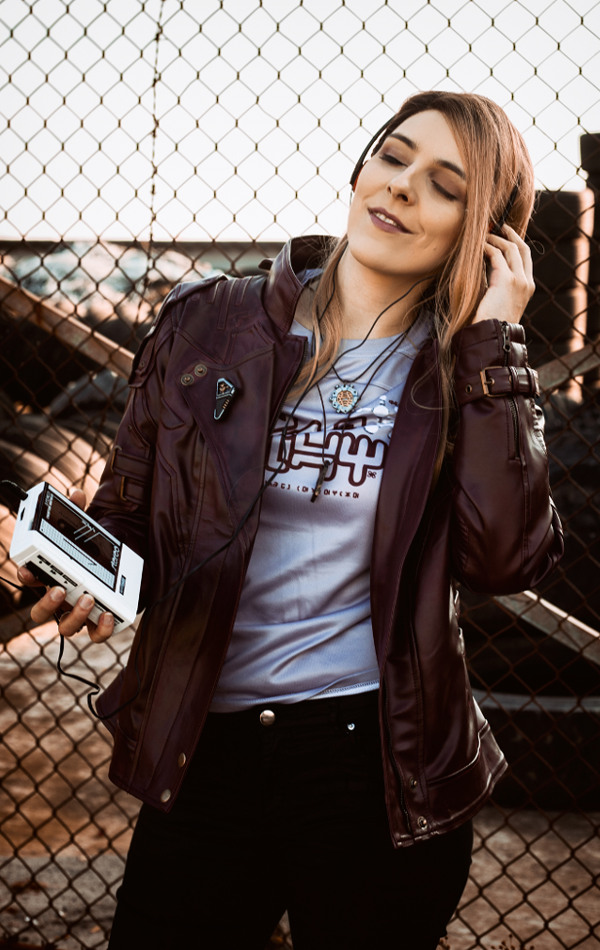 Cosplayer als weiblicher Star Lord aus Guardians of the Galaxy