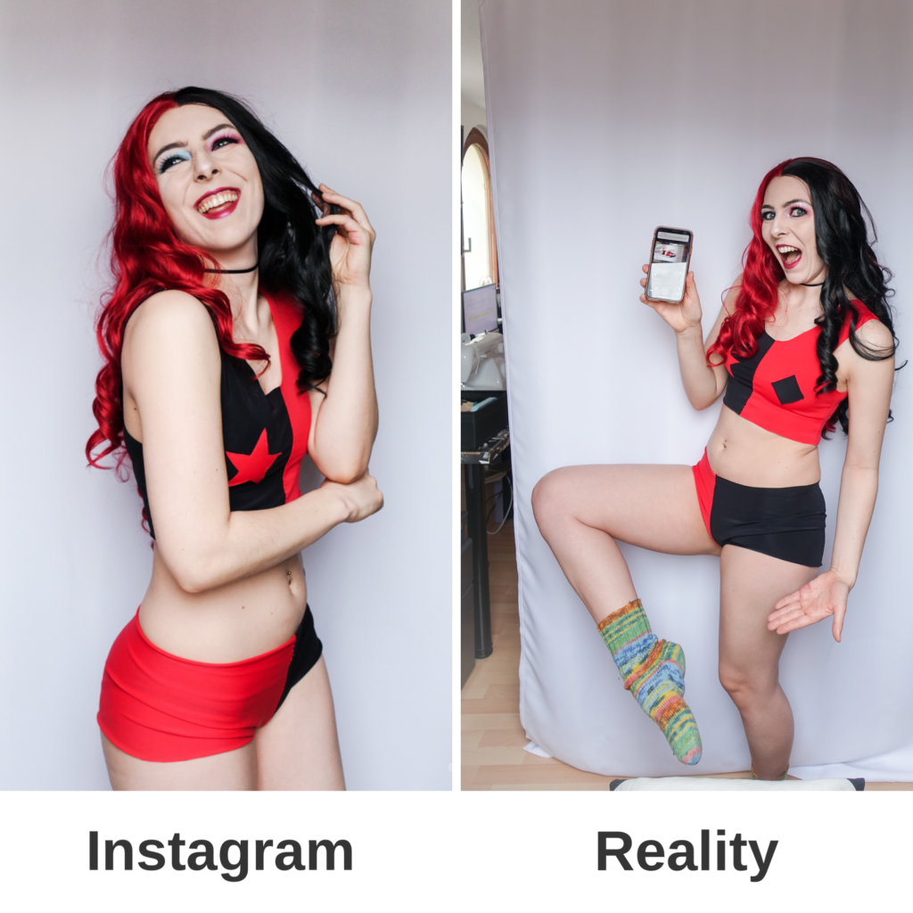 Harley Quinn Rebirth SajaLyn Cosplay Instagram Fotos ohne Fotograf Selbstauslöser